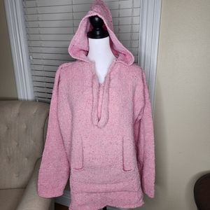 Authentic Pink Baja pullover with hood. Size Large